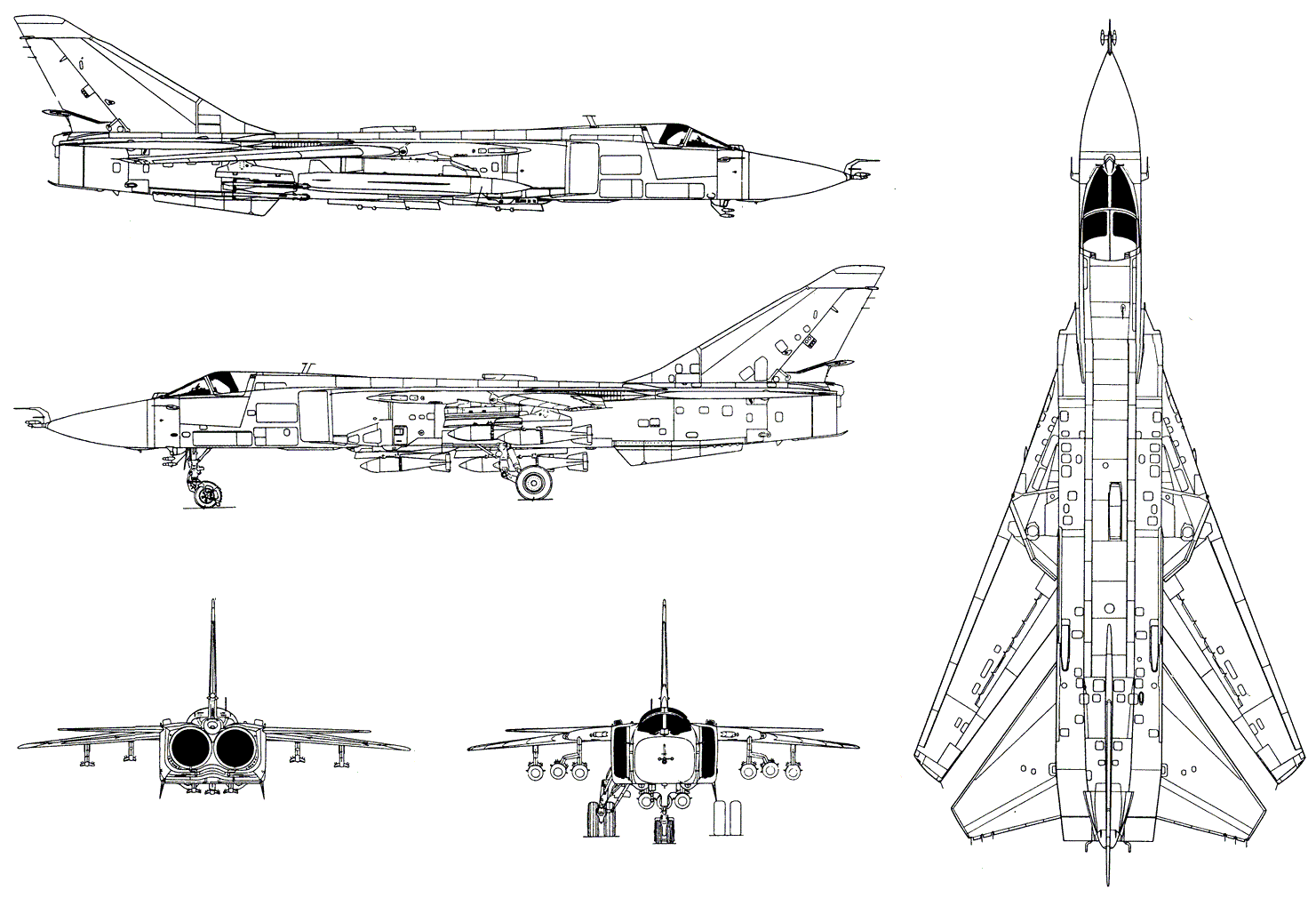 Фронтовой бомбардировщик Су-24. - Российская авиация